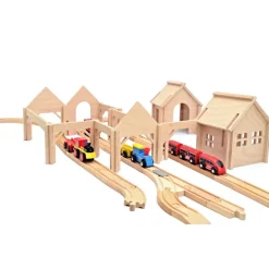 Wooden Train Station - Large Set