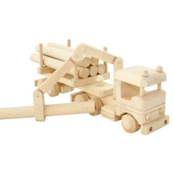Wooden Truck With Logs & Crane - Montana