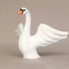 Wooden White Swan - Flying