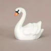 Wooden White Swan - Swimming