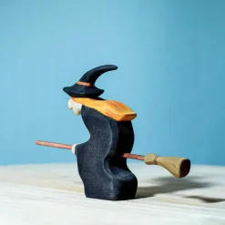Wooden Witch With Broom