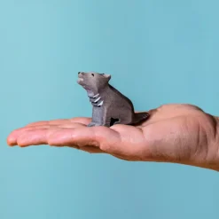 Wooden Wolf Cub Sitting