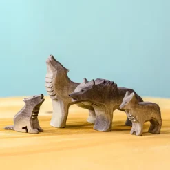 Wooden Wolf Cub Standing